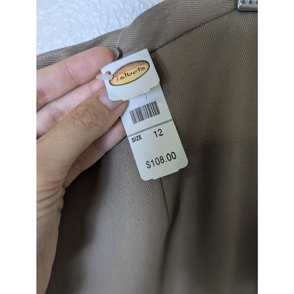 NWT VTG Talbots Women Silk Twill Brown High Waist Trouser Pant Size 12 Old Money - Picture 11 of 11